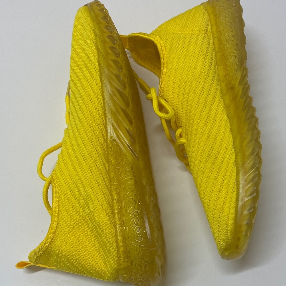 Wanted Sunshine Yellow Dopamine Knit Sneakers Clear Soles size 8 - Picture 9 of 10
